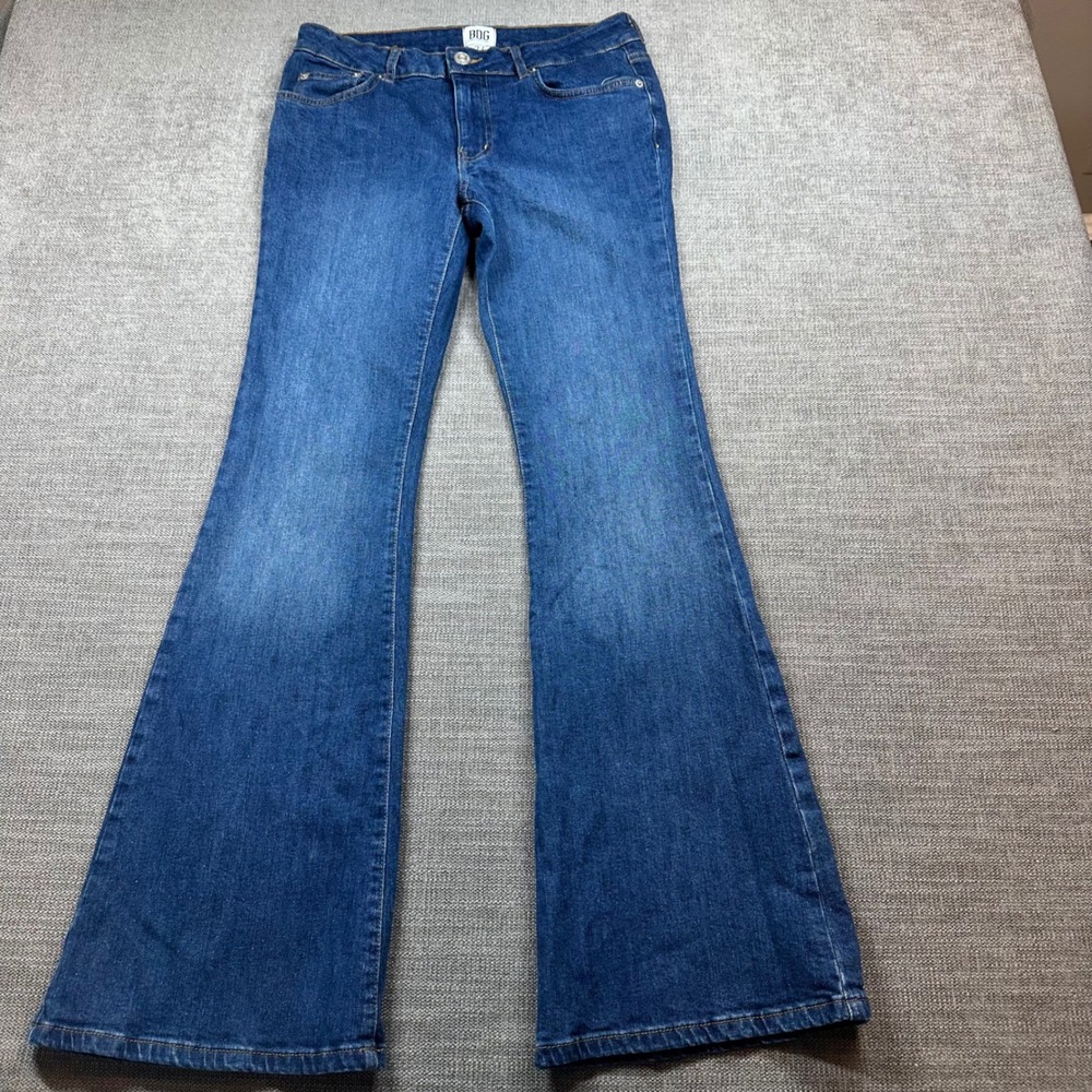BDG Flare Jeans Women 27 Blue Excellent Embellished Back Pocket Urban Outfitters